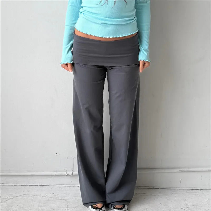 2026 Fold Over Wide Pants