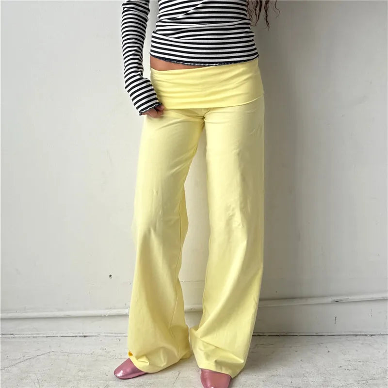 2026 Fold Over Wide Pants