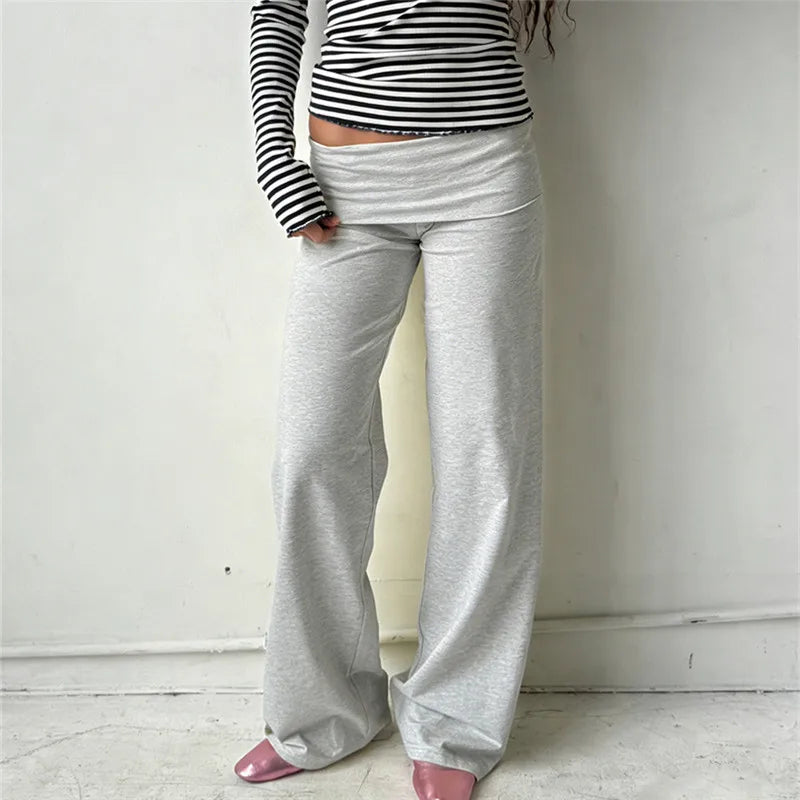 2026 Fold Over Wide Pants